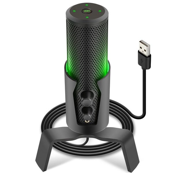 Pyle Computer Desktop Microphone – 4 Polar Patterns Streaming & Pro Audio Recording Mic with Tripod Stand PDMIUSBMT300